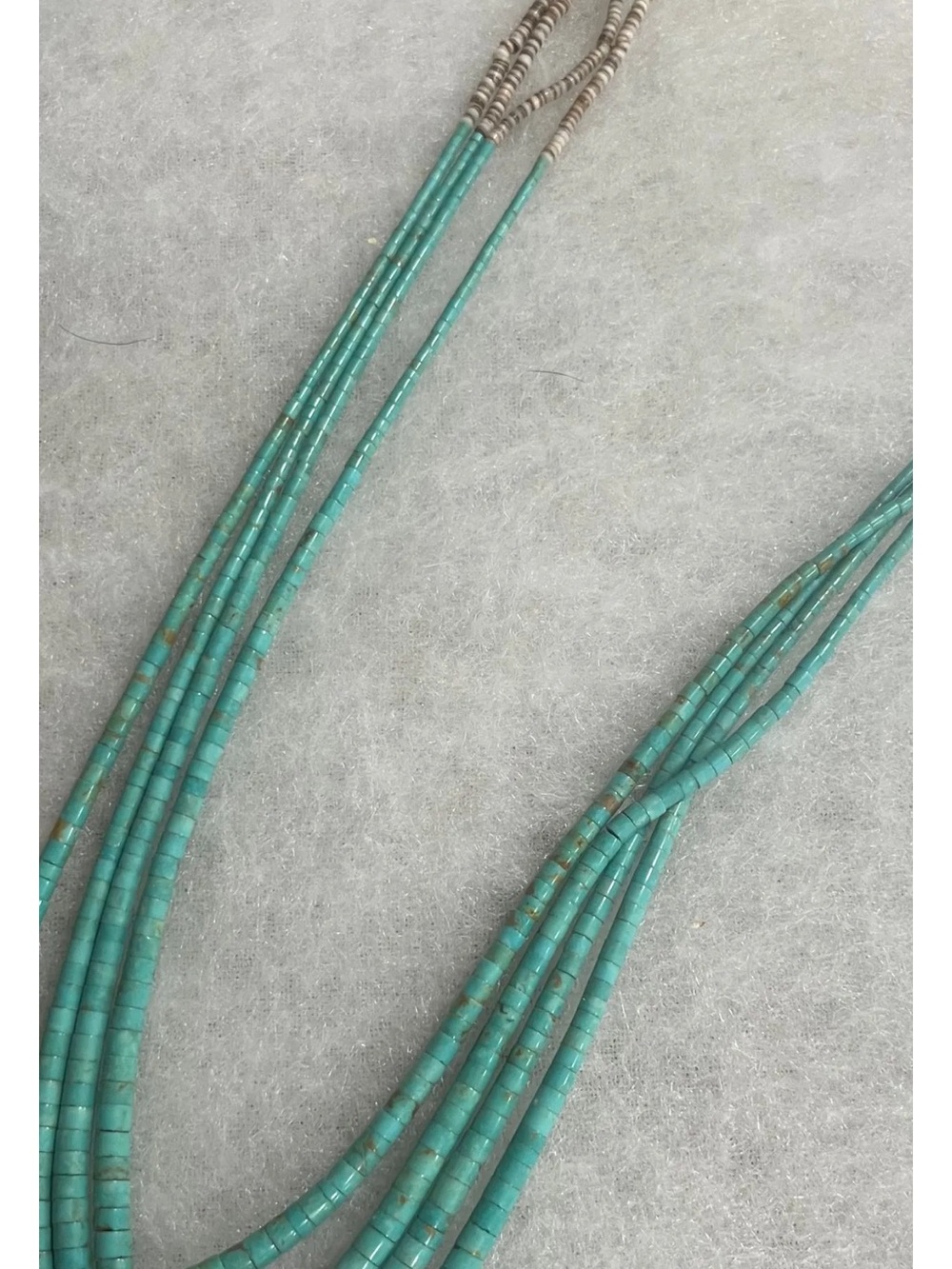 Turquoise Multi-Strand Beaded Necklace rare find with 4 strands in this style.